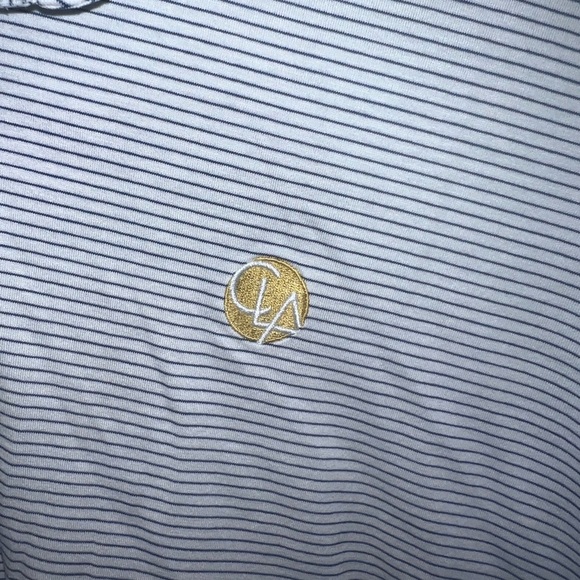 Peter Millar Navy and White Striped Polo Shirt - Picture 3 of 5